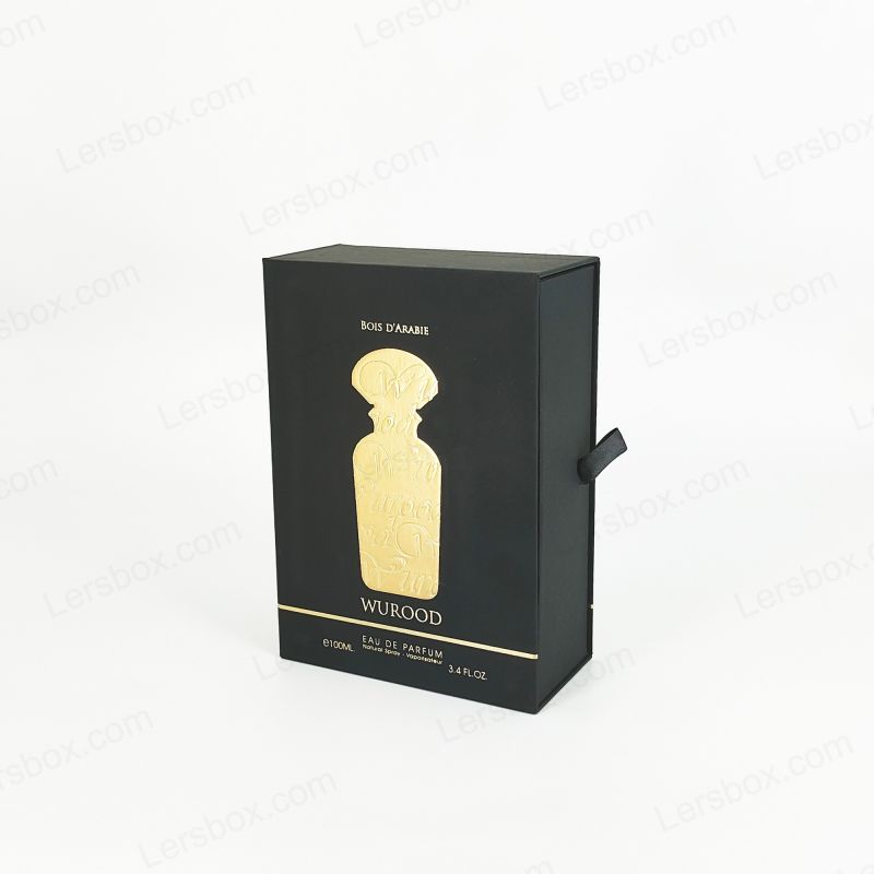 Parfumová krabica so zlatou fóliou s Eva Tray a Elegant Lid Base HP005