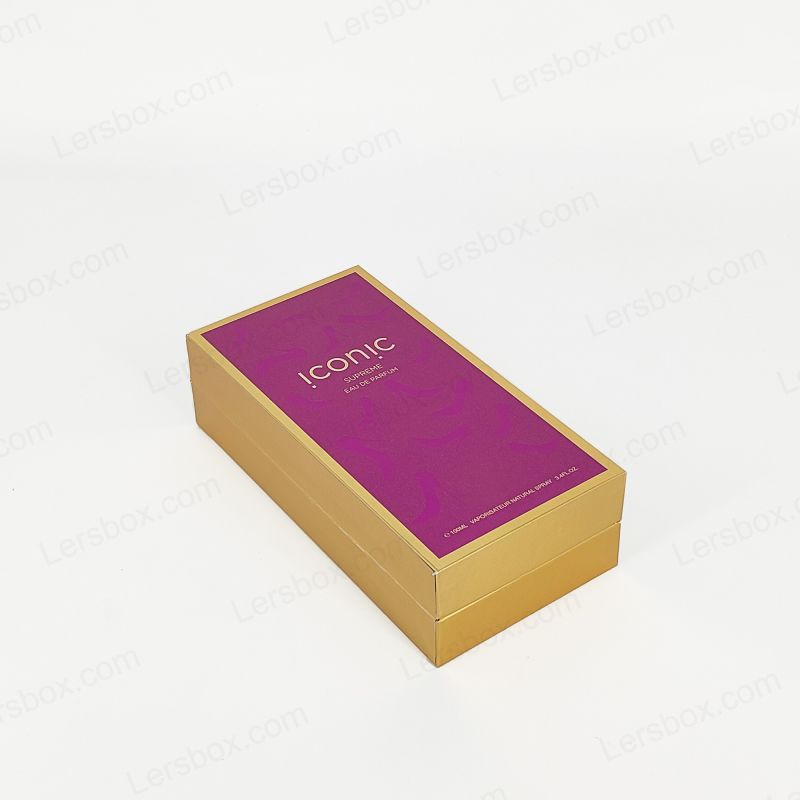 Elegantná parfumová krabica s pečiatkou so zlatou fóliou s Eva Tray a ručne vyrábaným pevným dizajnom HP014