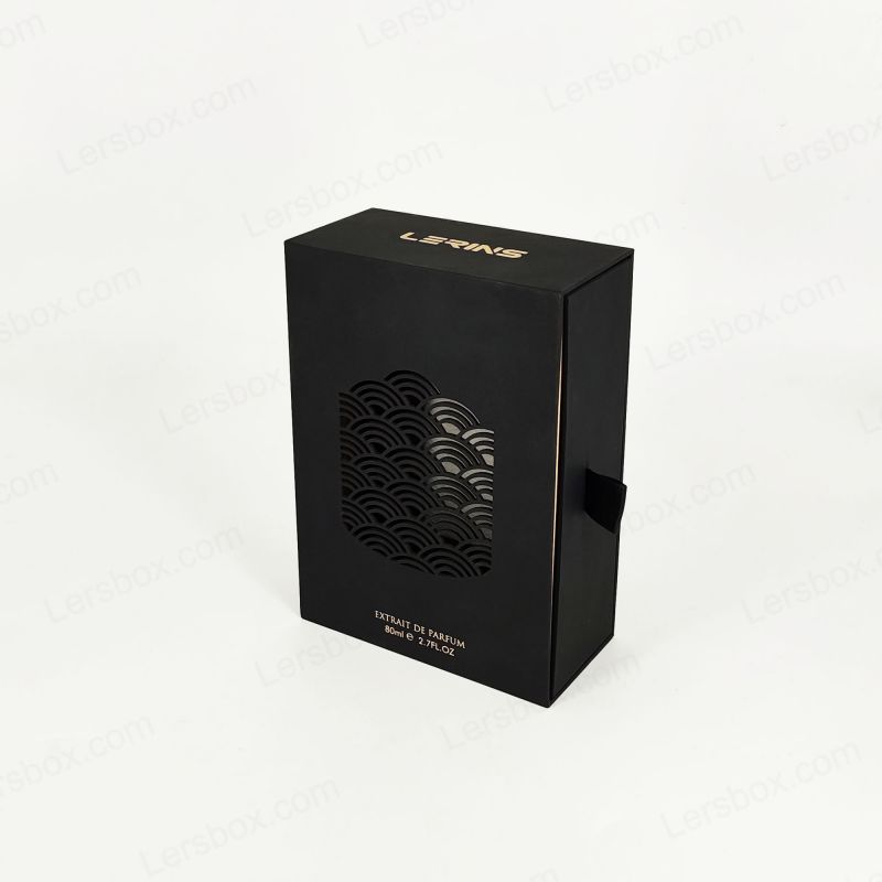 Premium Parfum Box s vlastnou zlatou fóliou, Eva Tray a pevným vekom na ochranu HP033